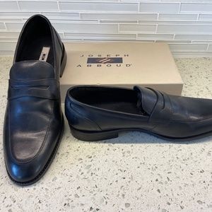 Joseph Abboud Mens Clarence Classic Penny Loafer Black Leather Shoes sz 11.5 NEW